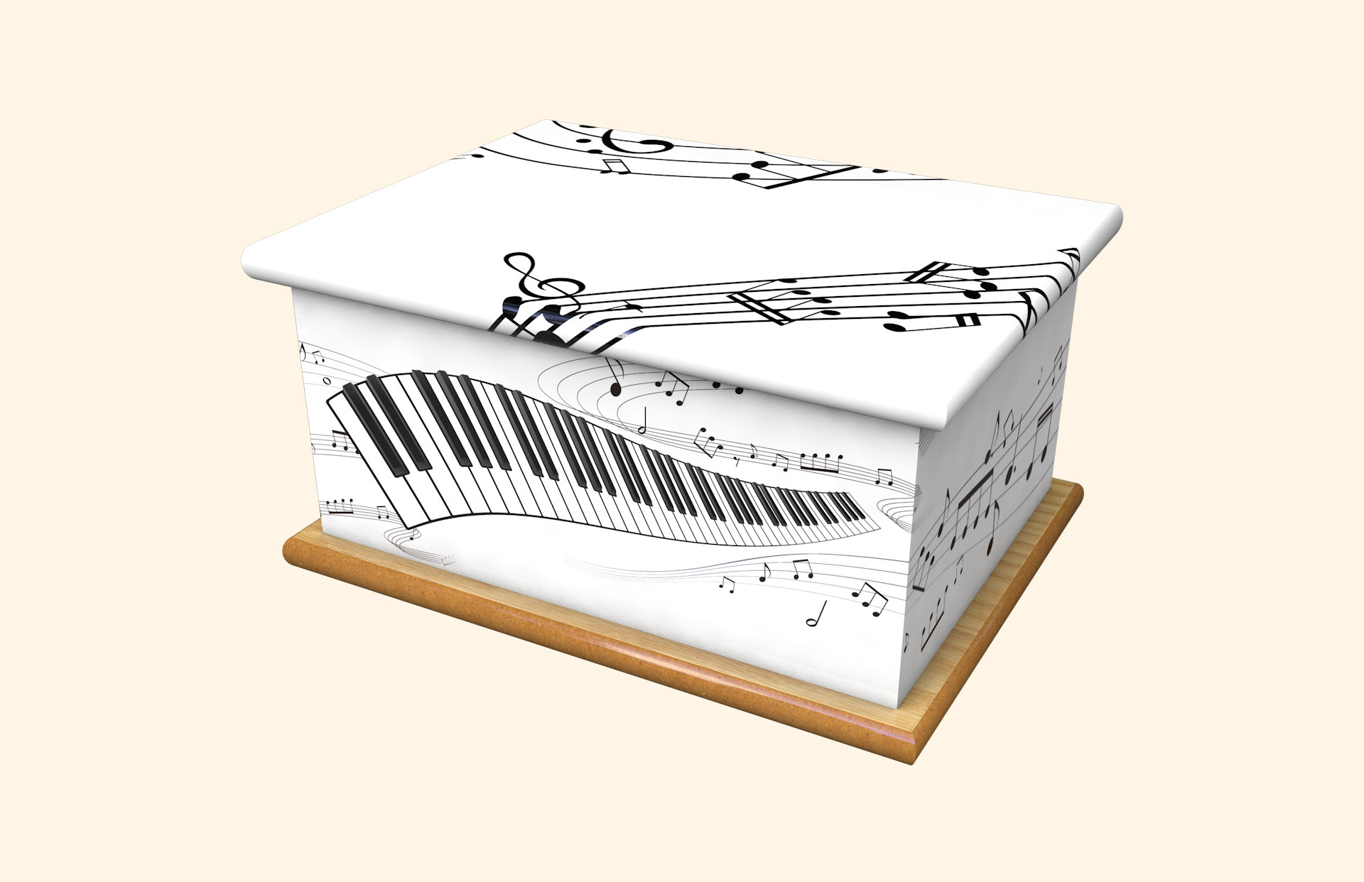 The Music Plays On adult ashes casket